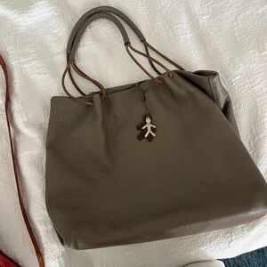 Women's Leather Tote Bag in Olive Brown